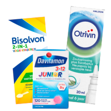 Alle Davitamon, Bisolvon 2-in-1 of Otrivin zoutoplossing